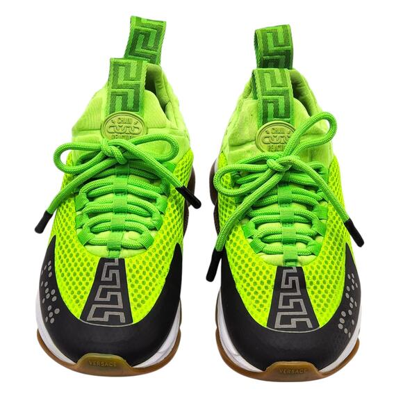 Versace Chain Reaction Women’s Sneakers Neon Green EU 37 US 6.5 - Preowned - Picture 4 of 9